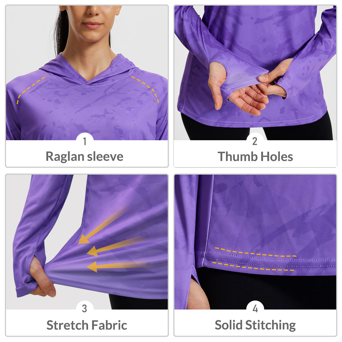 LOOGU Women's UPF 50+ Slim Fit Sun Protection Hoodies Shirts WT73
