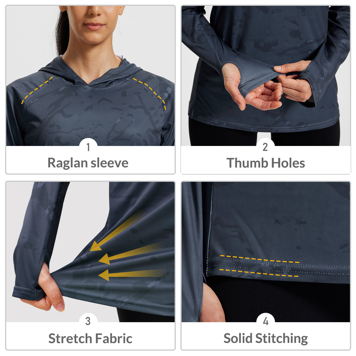 LOOGU Women's UPF 50+ Slim Fit Sun Protection Hoodies Shirts WT73