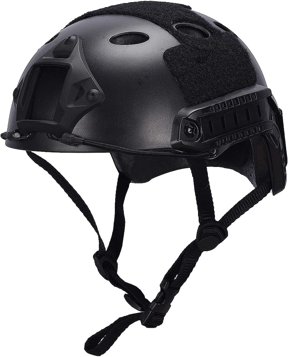 LOOGU Airsoft Helmet, Fast PJ Type Bump Tactical Combat Protective Gear for Outdoor Activities with 12-in-1 Face Mask