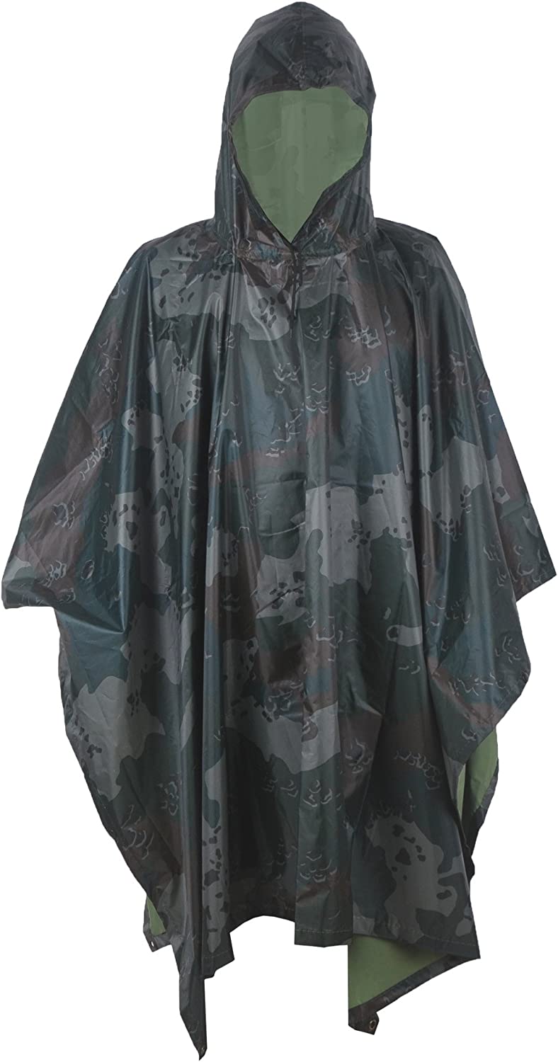 LOOGU Multi Functional Rain poncho PVC Coating Unisex Super Tree Camo