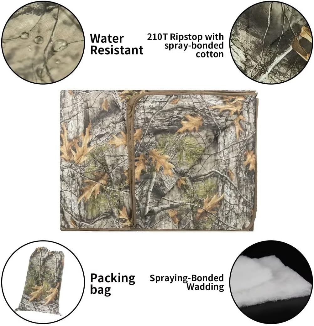 LOOGU – couverture camouflage Woobie imperméable, doublure de poncho pour le camping en plein air, la randonnée, la chasse, la survie, la randonnée, le pique-nique