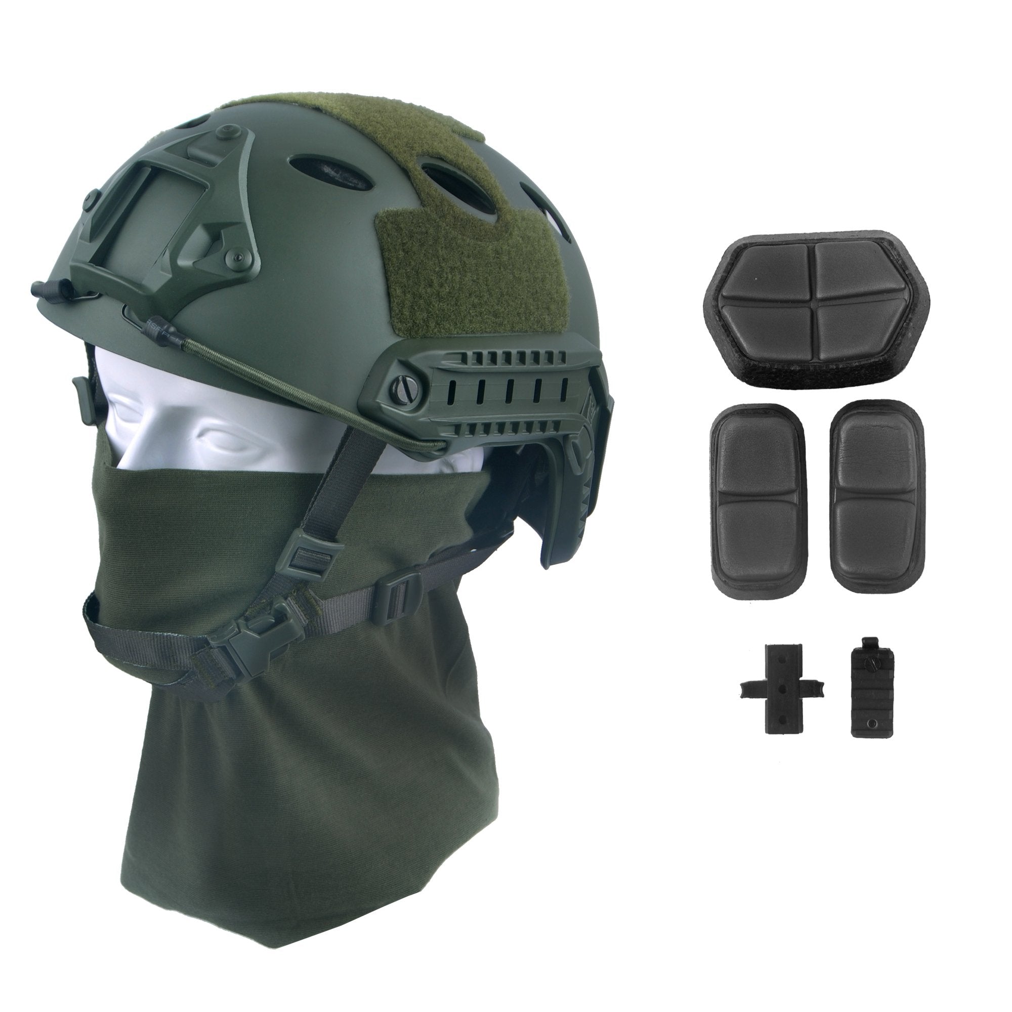 LOOGU Fast PJ Base Jump Military Helmet with 12-in-1 Headwear