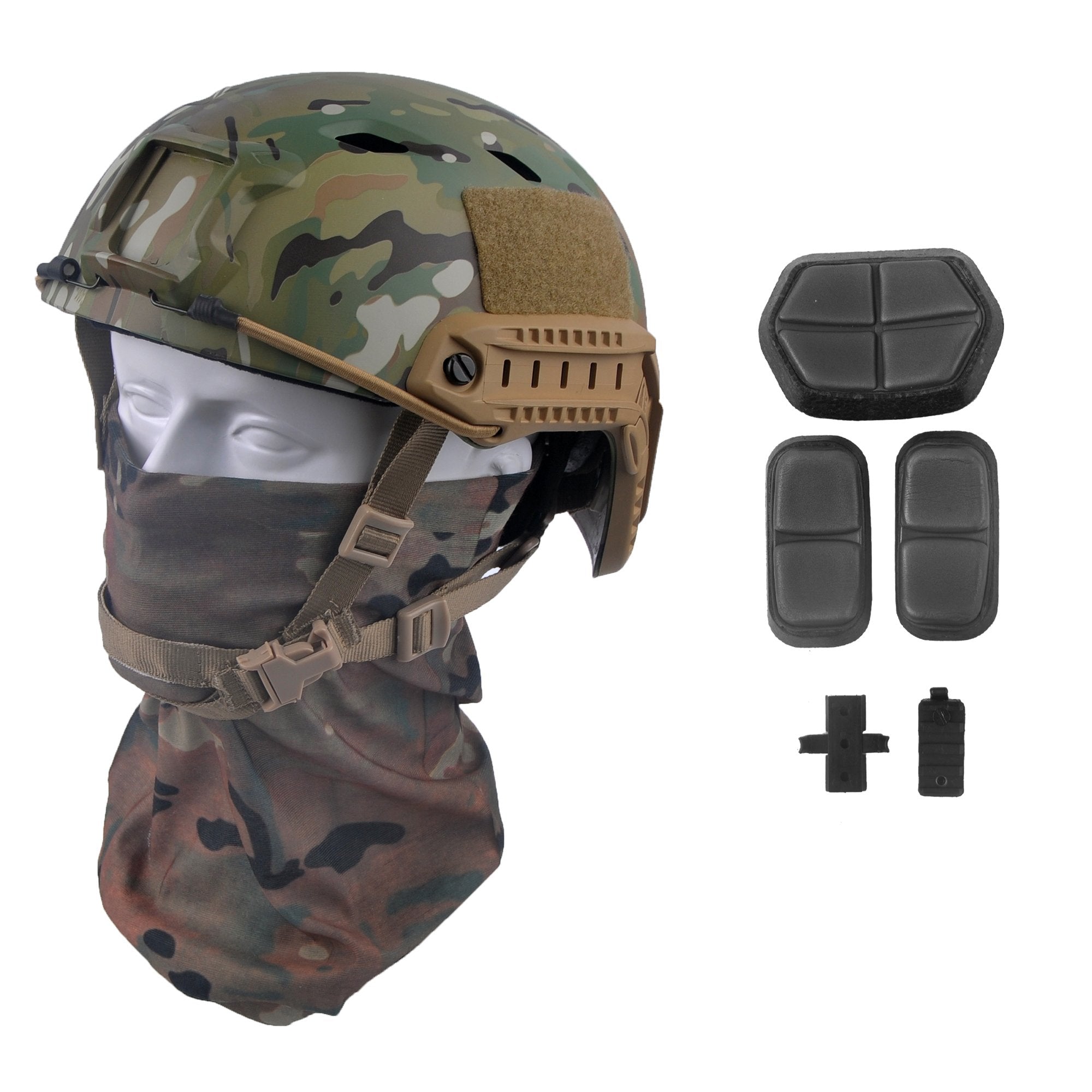 LOOGU Fast BJ Base Jump Military Helmet with 12-in-1 Headwear