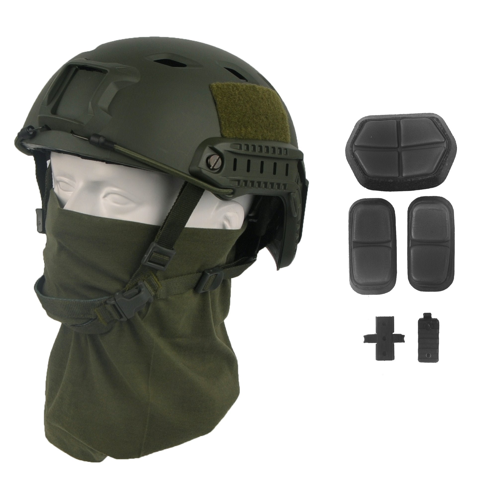 LOOGU Fast BJ Base Jump Military Helmet with 12-in-1 Headwear