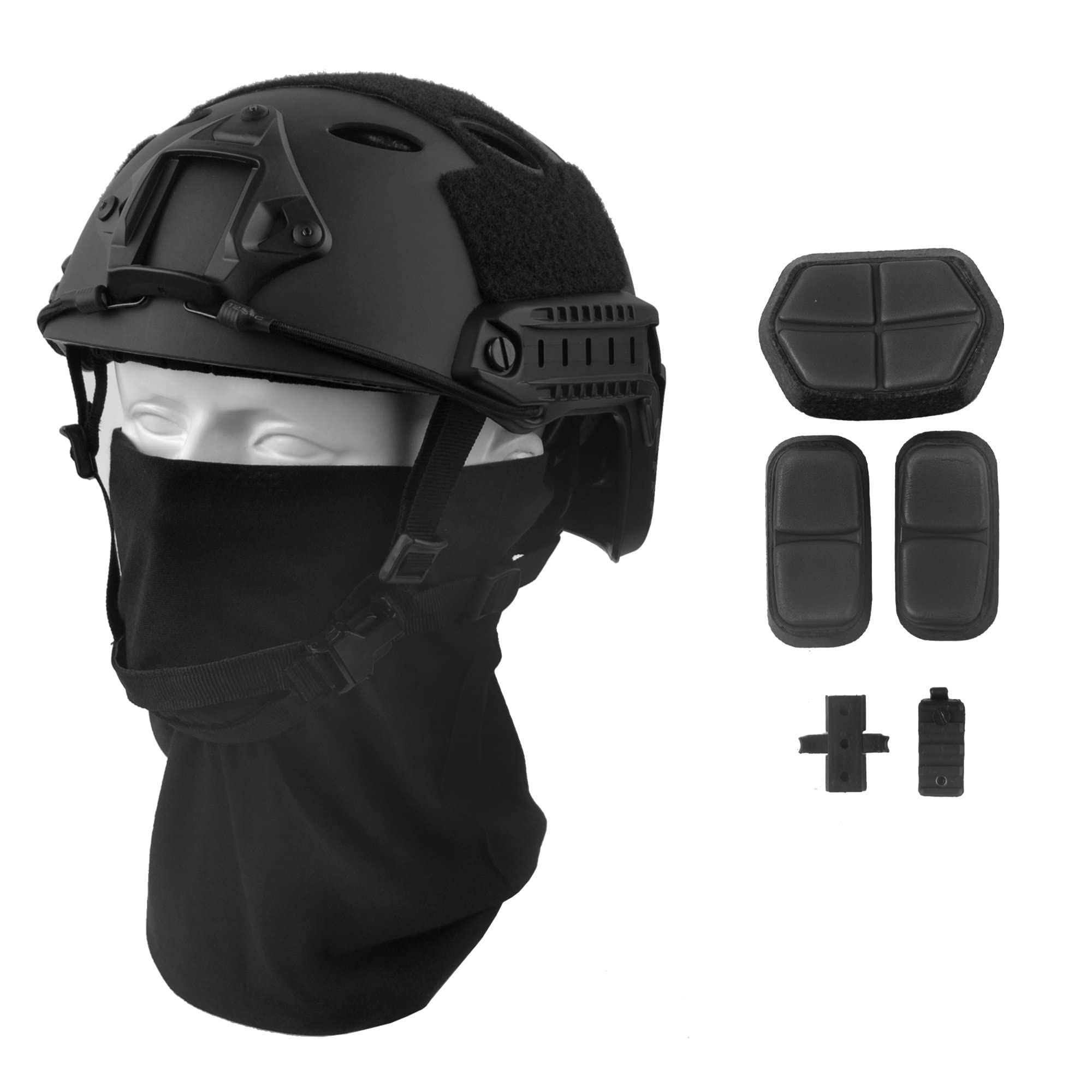 LOOGU Fast PJ Base Jump Military Helmet with 12-in-1 Headwear