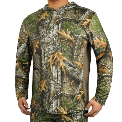 LOOGU Hunting Long Sleeve  Hoodie  Tree Camo Contrast T51