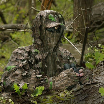 LOOGU Costume Ghillie de Chasse, Costume de Camouflage à Feuilles 3D Accessoires Militaires et de Tir Vêtements Tactiques pour Airsoft, Photographie de la Faune Halloween