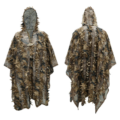 LOOGU Poncho Style Ghillie Suit 3D Leaf Spretta Camo