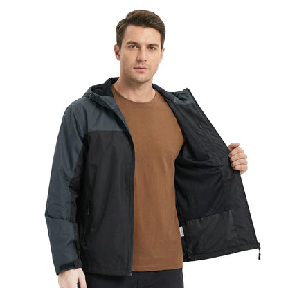LOOGU Men’s Packable Rain Jacket Waterproof Lightweight Hooded J30