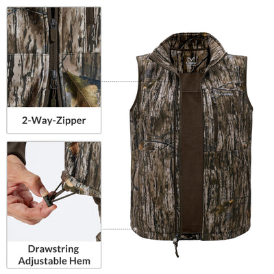 LOOGU Mens Camo Hunting Fleece Insulation Vest M10-1