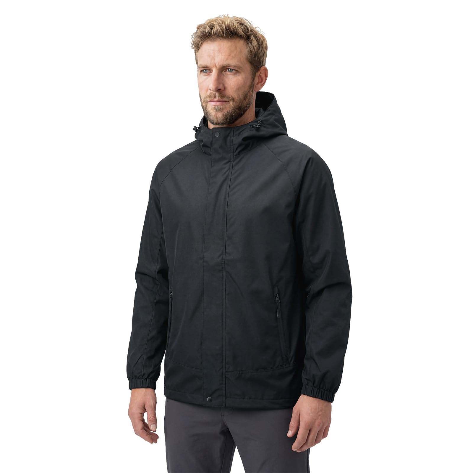 LOOGU Men’s Lightweight Waterproof Rain Shell Packable with Hood J10