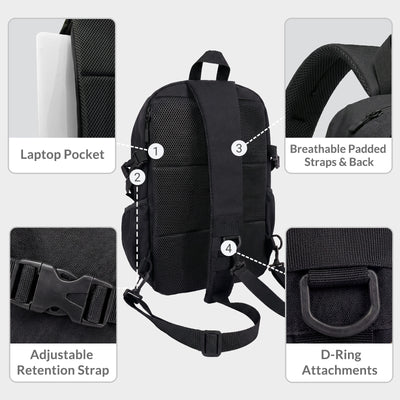 LOOGU Tactical Sling Bag Waterproof Military Shoulder Pack CB10