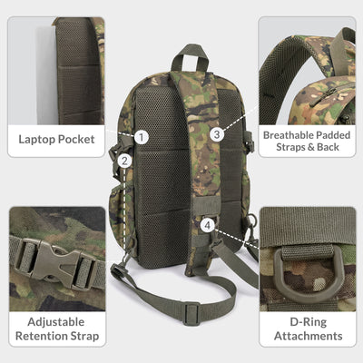 LOOGU Tactical Sling Bag Waterproof Military Shoulder Pack CB10