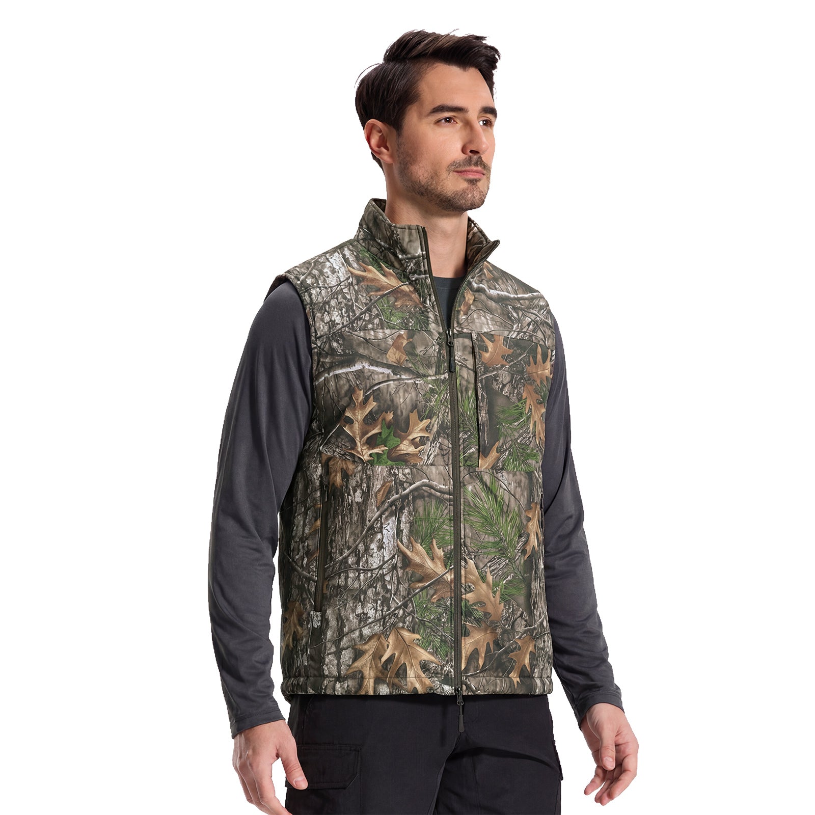 LOOGU Men’s Camo Hunting Vest Lightweight with Pockets M30