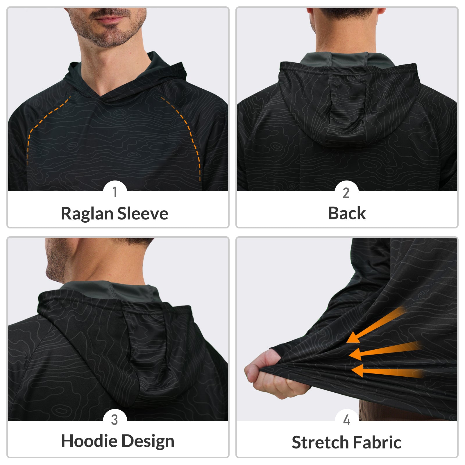 LOOGU Men's UPF 50+ Long Sleeve Shirts T70