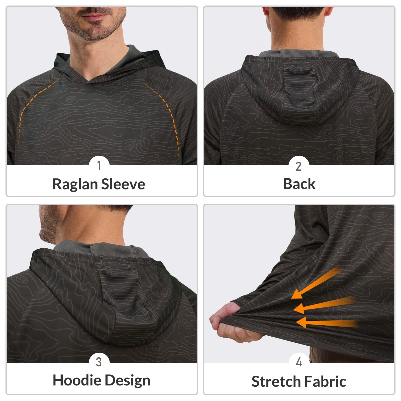 LOOGU Men's UPF 50+ Long Sleeve Shirts T70