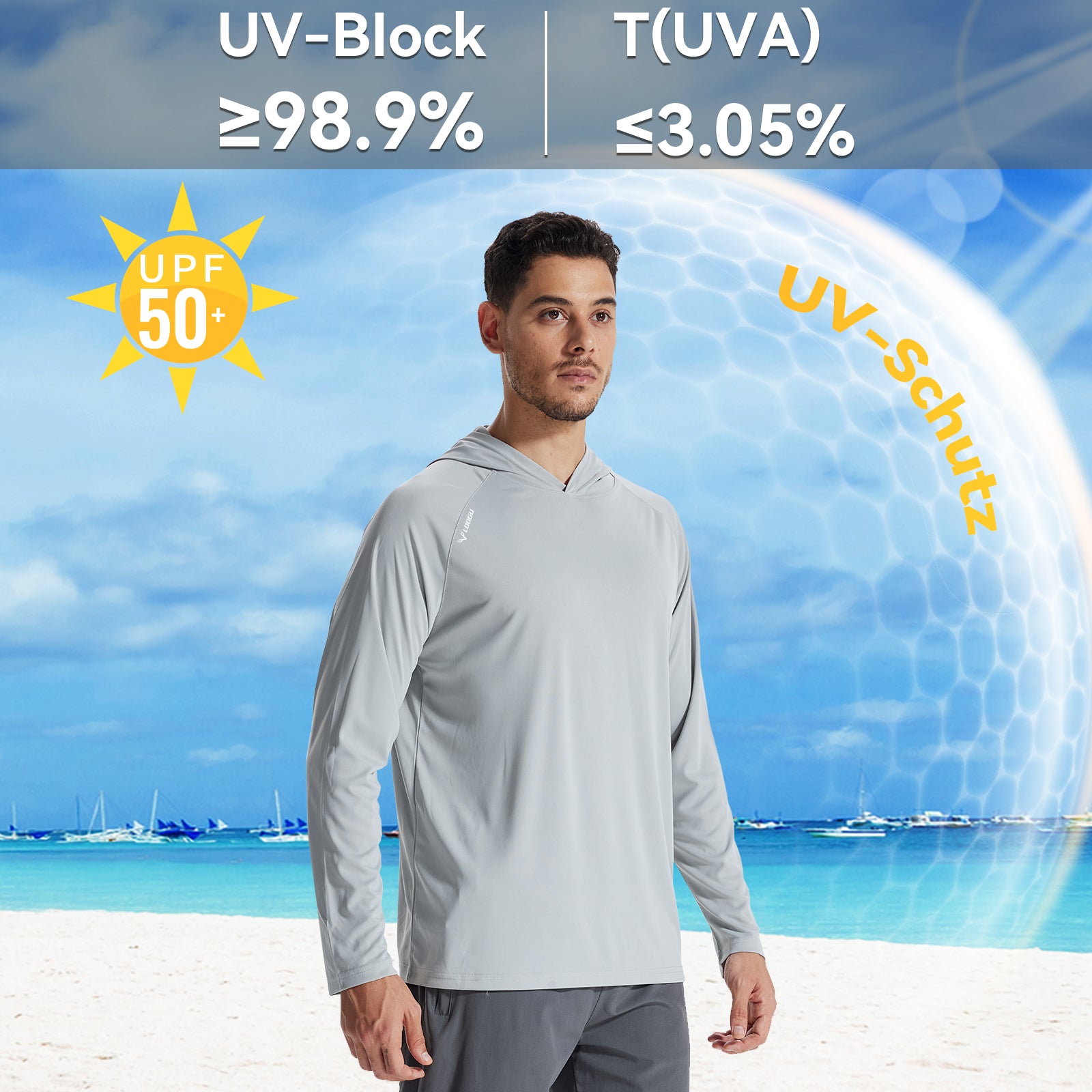 LOOGU Men’s Hoodie Long Sleeve Shirt Gray T70