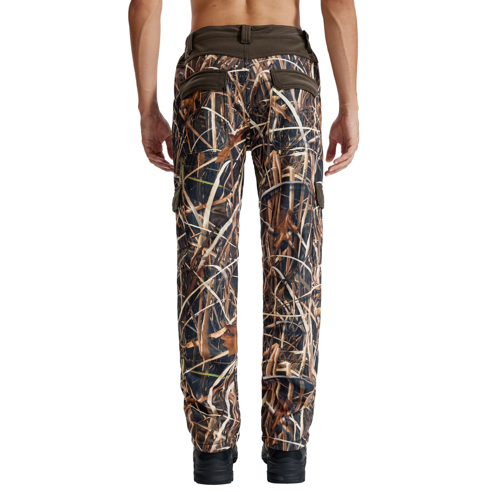 LOOGU Camo Hunting  Fleece Insulation Pants 6 pocket Grass Camo P20