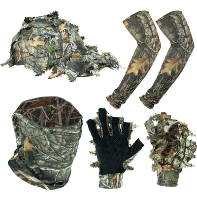 Loogu Camouflage 4-Piece Set (Hat+ Leaves Face Mask+ Gloves+ Sleeves)