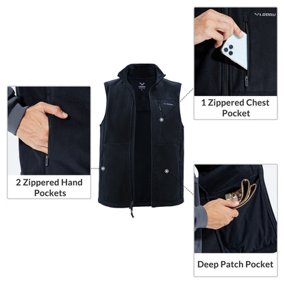 LOOGU Mens Hiking Fleece Insulation Vest M10-1