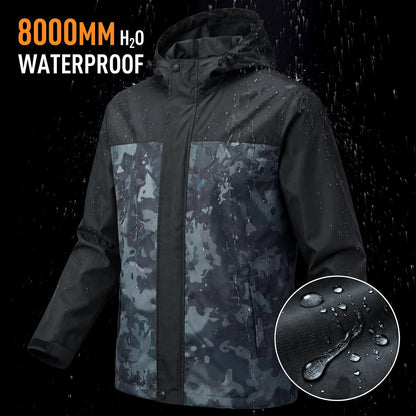 LOOGU Men’s Waterproof Packable Rain Jacket with Hood and Mesh Lining J40