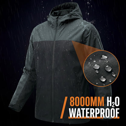 LOOGU Men’s Packable Rain Jacket Waterproof Lightweight Hooded J30