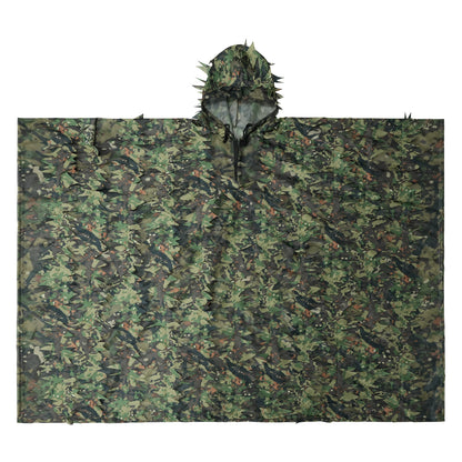 LOOGU Poncho Style Ghillie Suit 3D Leaf Spretta Camo