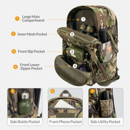 LOOGU Tactical Sling Bag Waterproof Military Shoulder Pack CB10