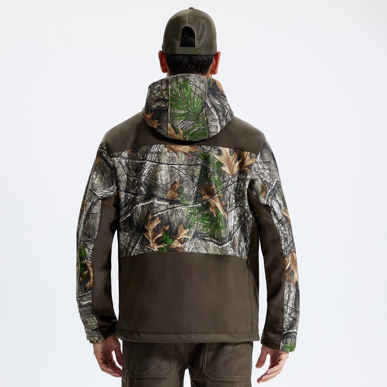 LOOGU Camo Hunting Fleece Lining Hooded Jacket M50-1