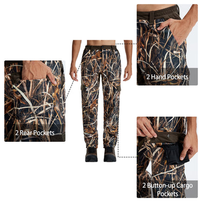 LOOGU Camo Hunting  Fleece Insulation Pants 6 pocket Grass Camo P20