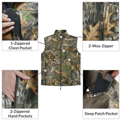LOOGU Men’s Camo Hunting Vest Lightweight with Pockets M30