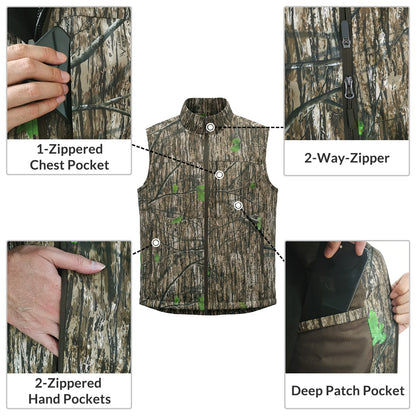 LOOGU Men’s Camo Hunting Vest Lightweight with Pockets M30