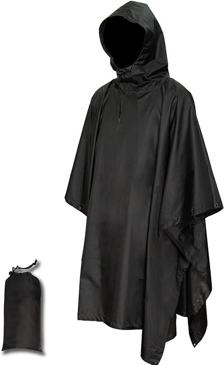 LOOGU Poncho de Pluie, Manteau de Pluie Camouflage imperméable, Feuille de Sol d'abri de Camouflage extérieur