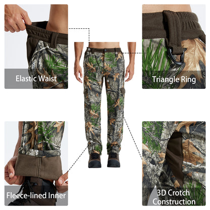 LOOGU Camo Hunting  Fleece Insulation Pants 6 pocket Super Tree P20
