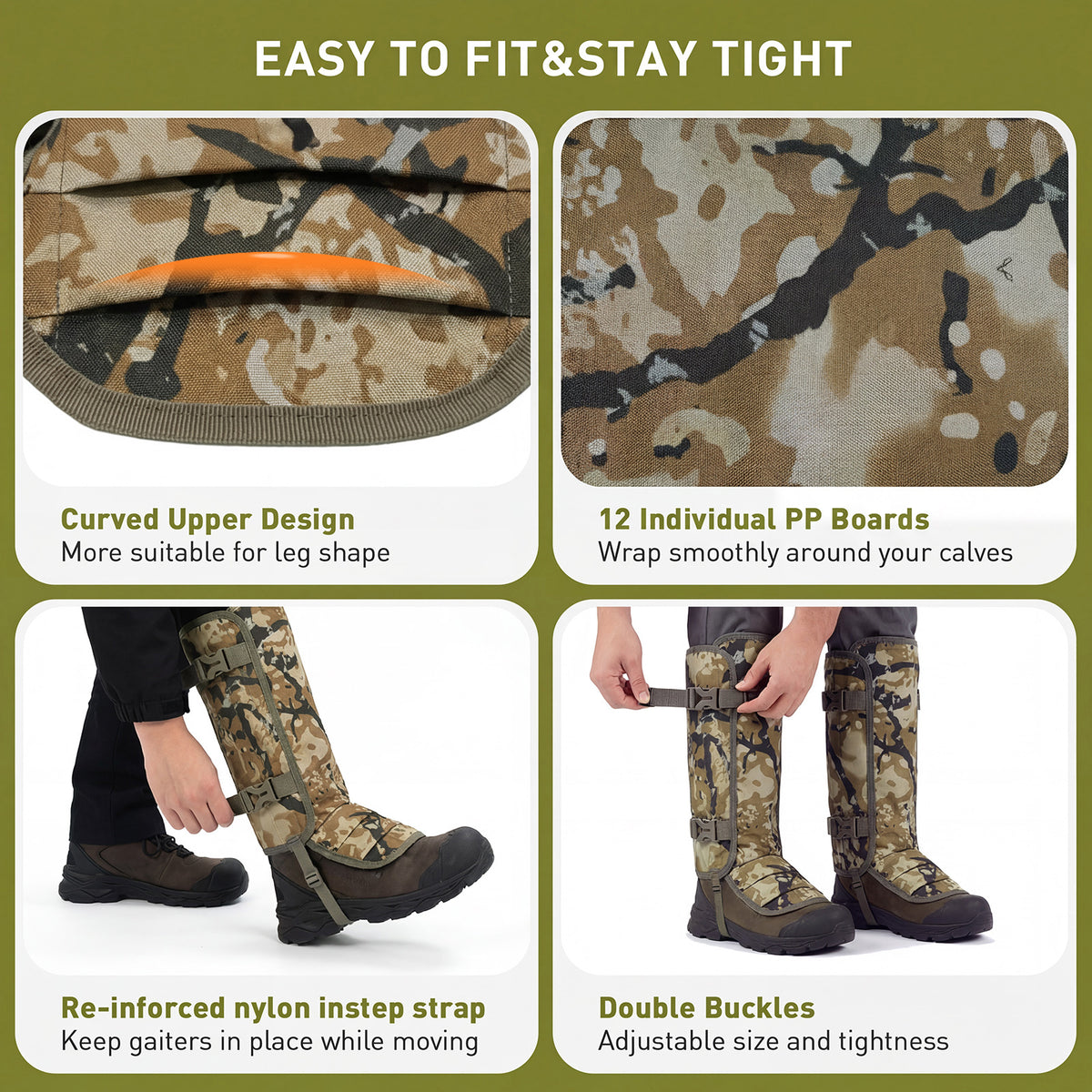 LOOGU Snake Gaiters, Waterproof Oxford Leg Guards for Hunting Hiking SG10