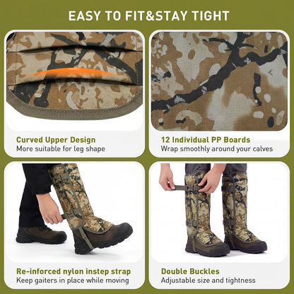 LOOGU Snake Gaiters, Waterproof Oxford Leg Guards for Hunting Hiking SG10