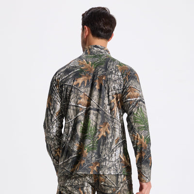 LOOGU Men's Zip Long Sleeve Shirt Super Tree camo T40