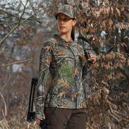 LOOGU Women's UPF50+ Hoodies Shirts Super Tree Camo WT73-R