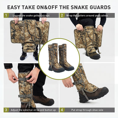 LOOGU Snake Gaiters, Waterproof Oxford Leg Guards for Hunting Hiking SG10