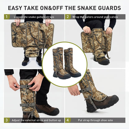 LOOGU Snake Gaiters, Waterproof Oxford Leg Guards for Hunting Hiking SG10