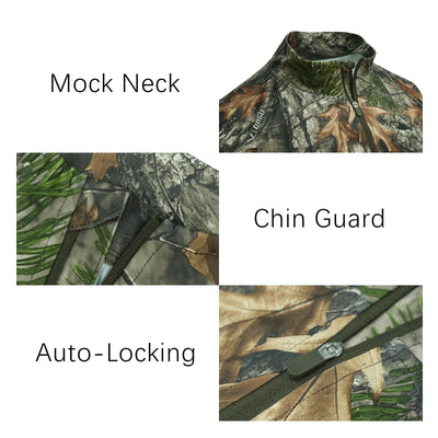 LOOGU Men's Zip Long Sleeve Shirt Super Tree camo T40