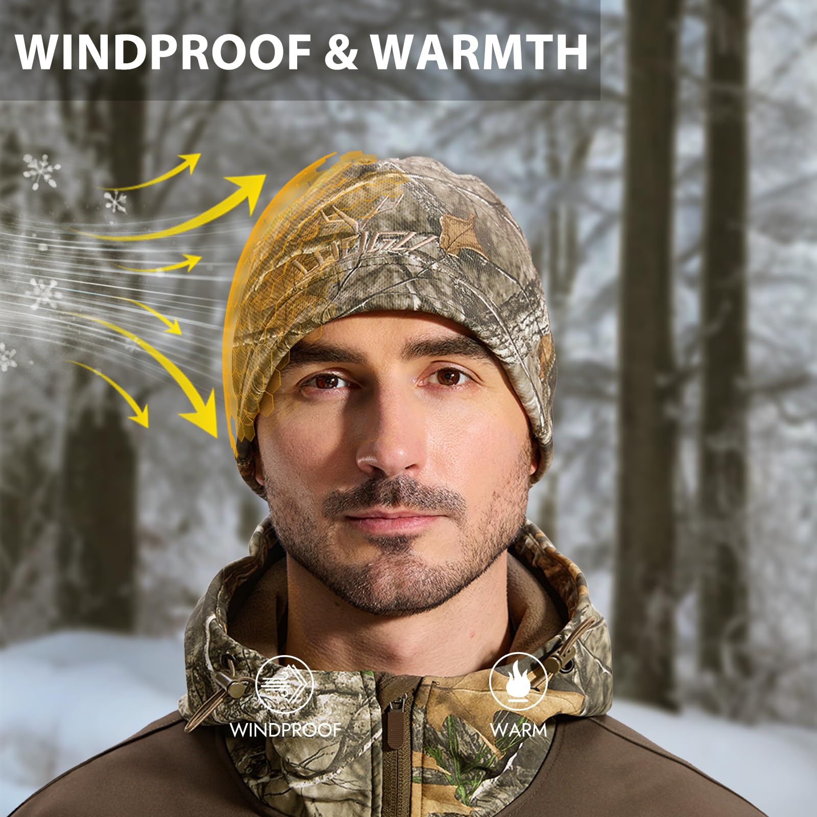 LOOGU Unisex Camo Beanie Hat for Hunting B08