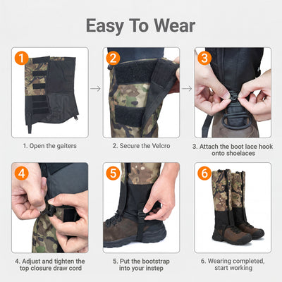 LOOGU Snow Gaiters Waterproof Camo Boot Gaiters Hunting SG20