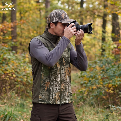 LOOGU Men’s Camo Hunting Vest Lightweight with Pockets M30
