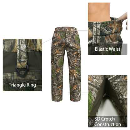 LOOGU Men's Water Resistant Tactical Pants Cargo Pants Super Tree Camo H61