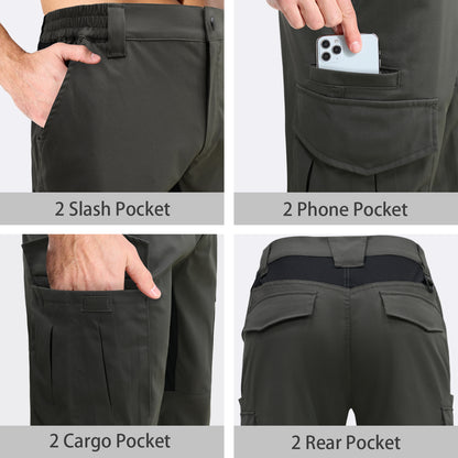 LOOGU Men's Water Resistant Tactical Pants Cargo Pants Charcoal Gray H61