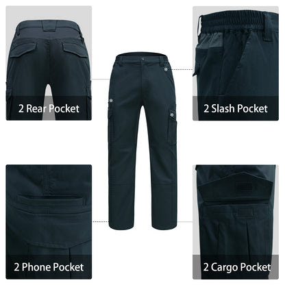 LOOGU Men's Water Resistant Tactical Pants Cargo Pants Navy H61