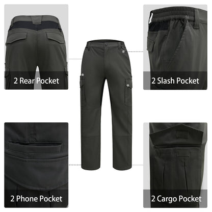LOOGU Men's Water Resistant Tactical Pants Cargo Pants Charcoal Gray H61