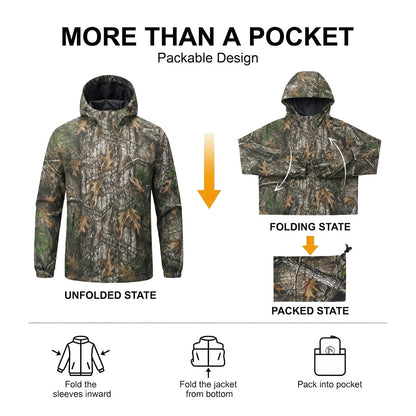 LOOGU Men’s Lightweight Waterproof Rain Shell Packable with Hood J10