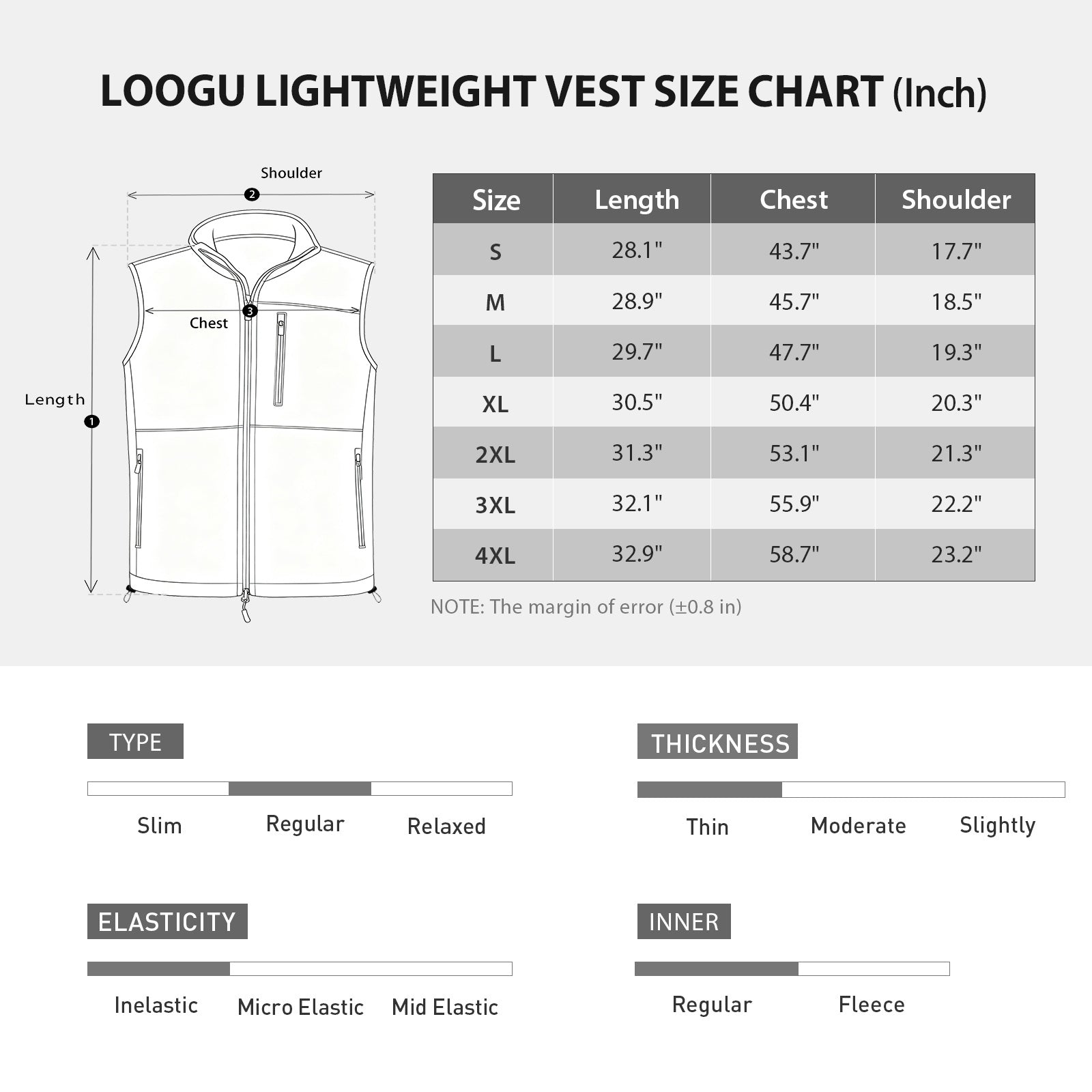 LOOGU Men’s Camo Hunting Vest Lightweight with Pockets M30